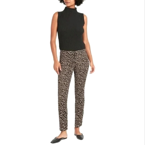 Banana Republic Sloan Cheetah‎ Print Pants Size 8 - Picture 1 of 7